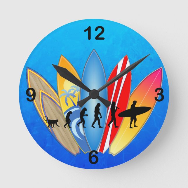 Surfing Evolution Round Clock (Front)