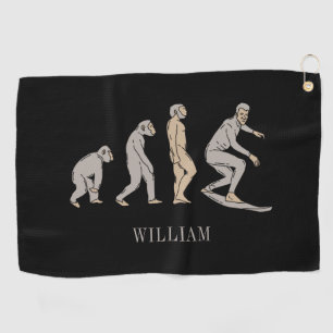 Surfing Evolution Surfboard Beach Sports Golf Towel