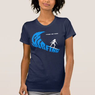 Surfing female customisable T-Shirt