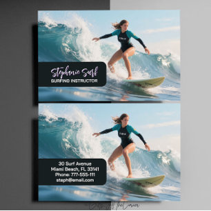 Surfing Female Instructor  Business Card