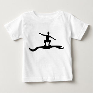 Surfing Figure - Black Baby T-Shirt