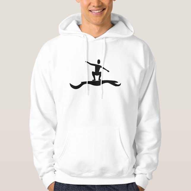 Surfing Figure - Black Hoodie (Front)