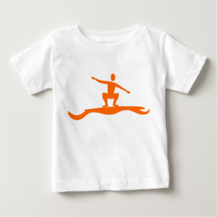 Surfing Figure - Orange Baby T-Shirt