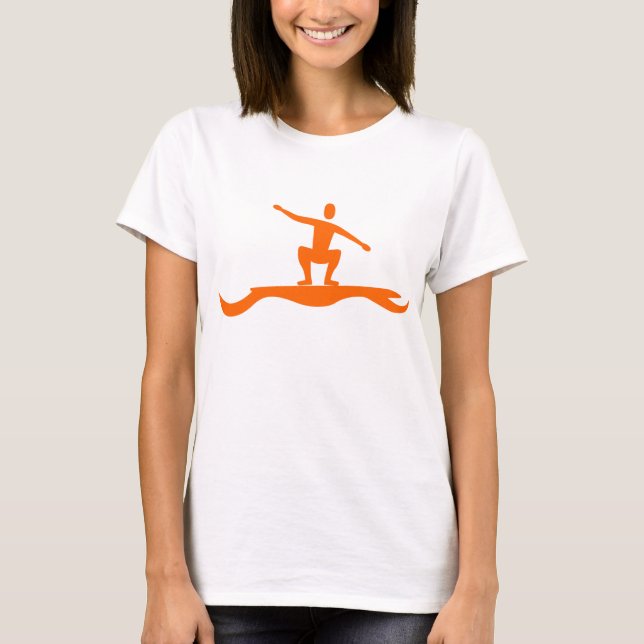 Surfing Figure - Orange T-Shirt (Front)