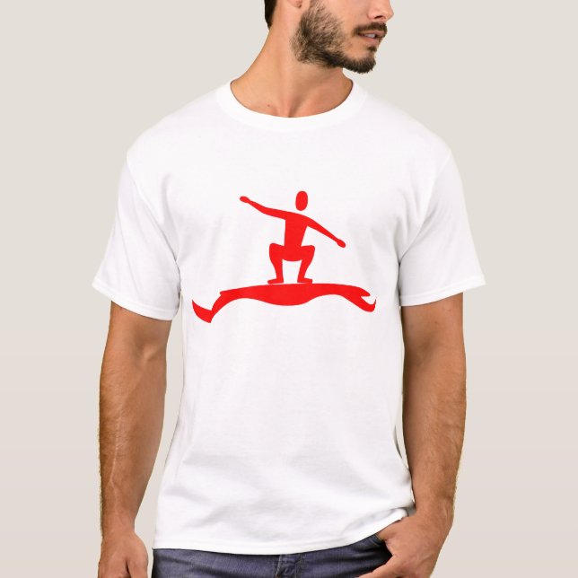 Surfing Figure - Red T-Shirt (Front)