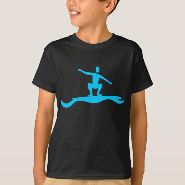 Surfing Figure - Sky Blue T-Shirt (Front)