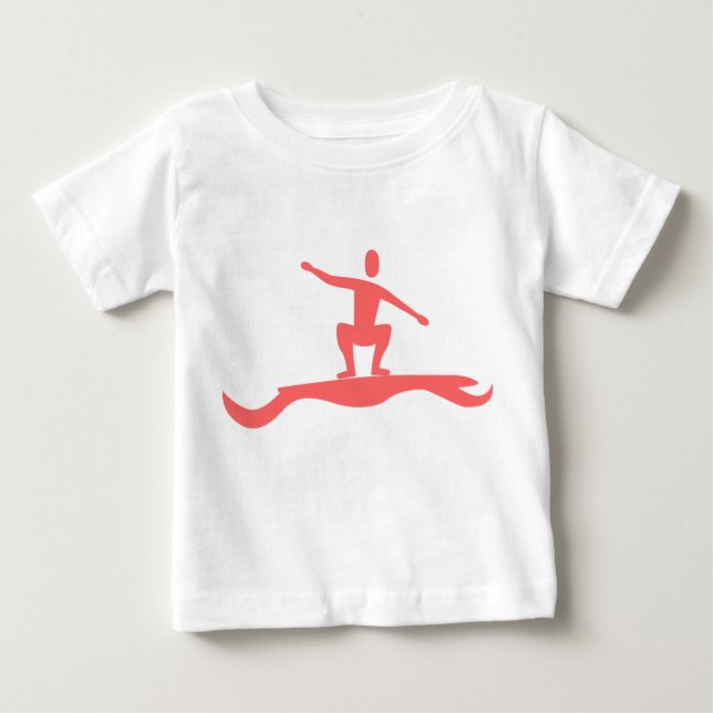 Surfing Figure - Tropical Pink Baby T-Shirt (Front)
