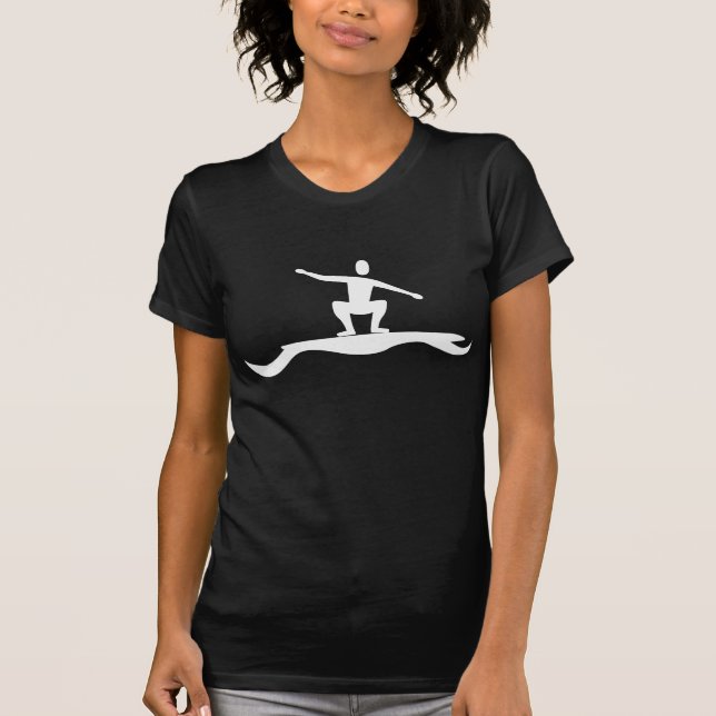 Surfing Figure - White T-Shirt (Front)