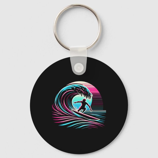 Surfing For Beginners  Key Ring (Front)