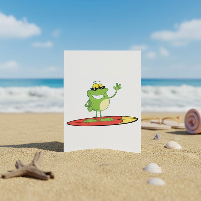 Surfing Frog Wearing Sunglasses Invitation (Creator Uploaded)