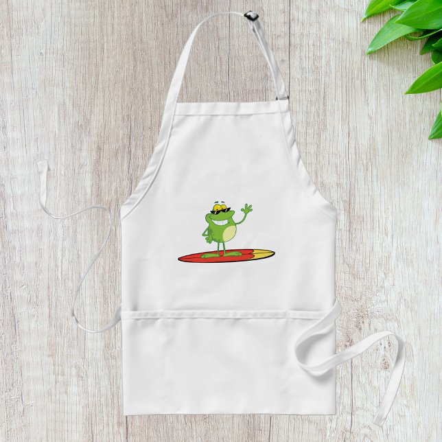 Surfing Frog Wearing Sunglasses Standard Apron (Creator Uploaded)