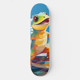 Surfing Gecko Riding The Waves Skateboard