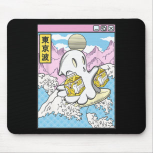 Surfing Ghost Nana Milk Japanese Waves Kawaii Vapo Mouse Pad