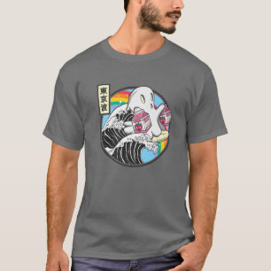 Surfing Ghost Strawberry Milk Cartons Anime Kawaii T-Shirt