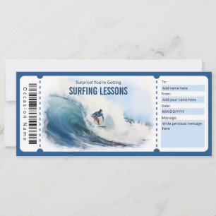 Surfing Gift Certificate Template for Surf Lover