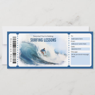 Surfing Gift Certificate Template for Surf Lover