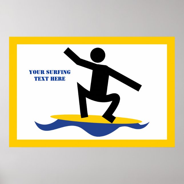 Surfing gifts, surfer on his surfboard custom poster (Front)