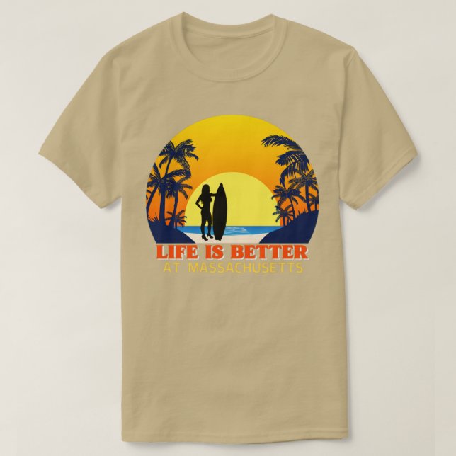 Surfing girl in Massachusetts  T-Shirt (Design Front)