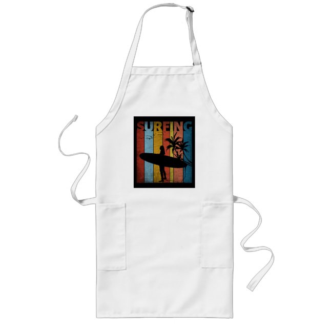 SURFING GIRL TROPICAL SUMMER LONG APRON (Front)