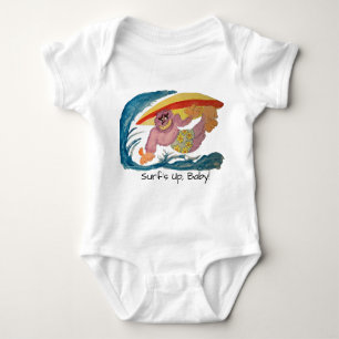 Surfing Gorilla Baby Bodysuit