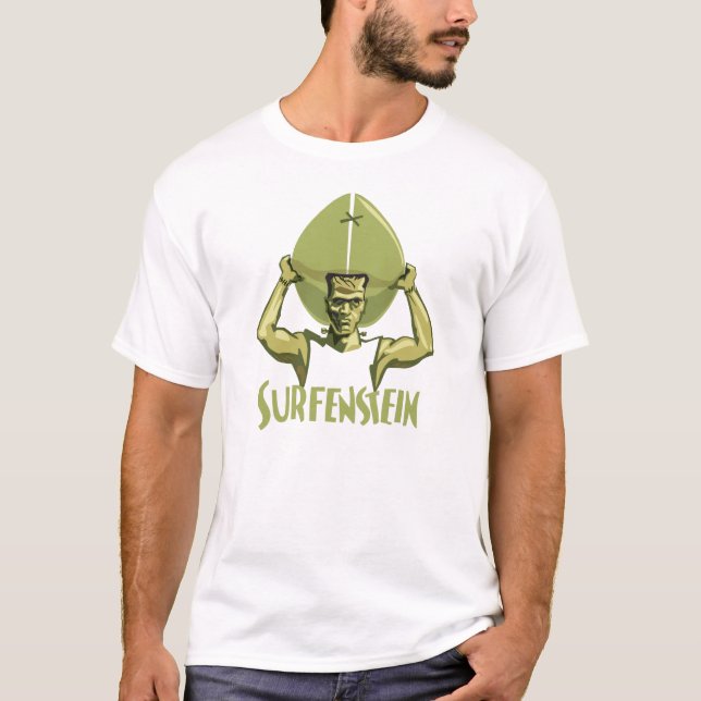 Surfing Halloween Frankenstein T-Shirt (Front)