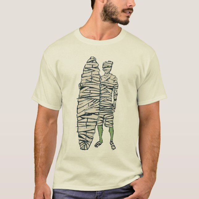 Surfing Halloween Mummy T-Shirt (Front)