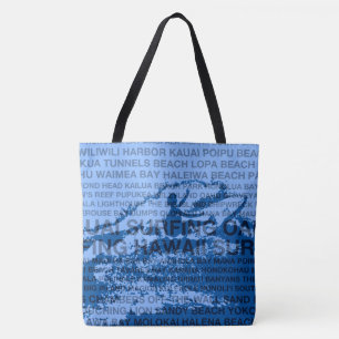 Surfing Hawaii Cutback Hawaiian Surfer Beach Bag