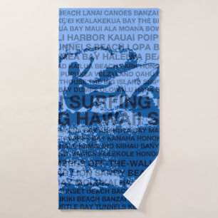 Surfing Hawaii Cutback Hawaiian Surfer - Blue Bath Towel Set
