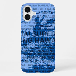 Surfing Hawaii Cutback Hawaiian Surfer - Blue iPhone 16 Plus Case
