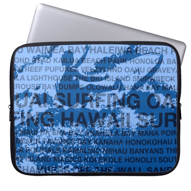Surfing Hawaii Cutback Hawaiian Wetsuit Laptop Bag (Front)
