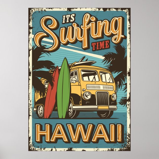 Surfing Hawaii Poster (Front)