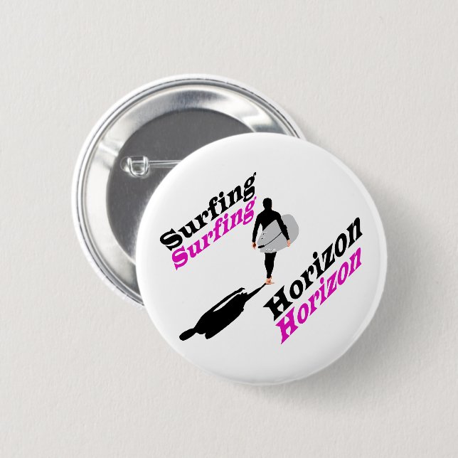 Surfing horizon T-Shirt 6 Cm Round Badge (Front & Back)