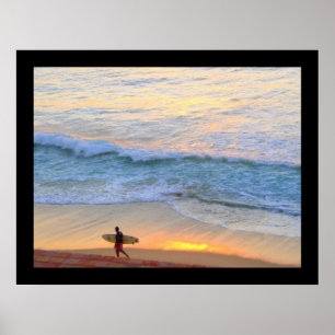 Surfing in Baja Mexico Poster