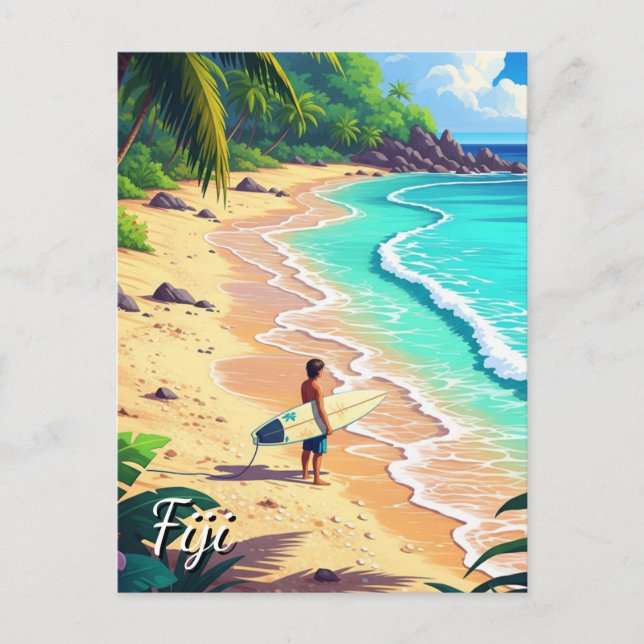 Surfing in Fiji Postcard (Front)