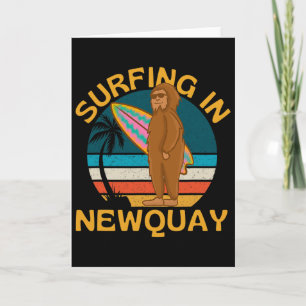 Surfing In Newquay, Bigfoot Good Vibes Surfer Beac Card