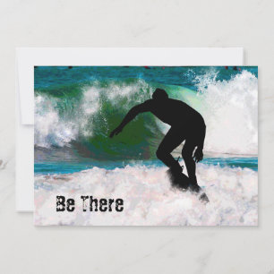 Surfing in the Ocean Foam Invitation