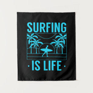 Surfing Is Life Tapestry