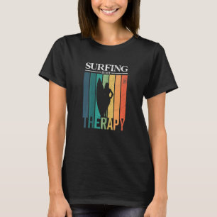 Surfing Is My Therapy Retro Surf Girl T-Shirt