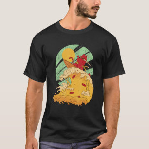 Surfing Japan Samurai Cat Vintage Surf Board T-Shirt