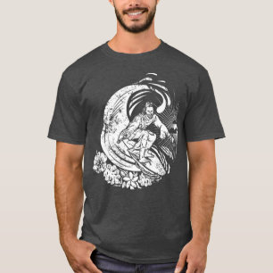 Surfing Jesus Vintage Distressed Premium T-Shirt