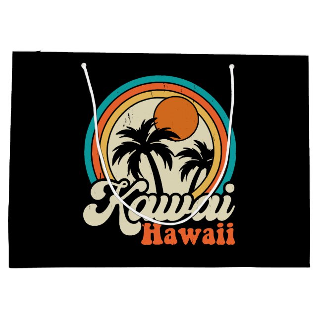 Surfing Kawaii Hawaii Large Gift Bag (Back)