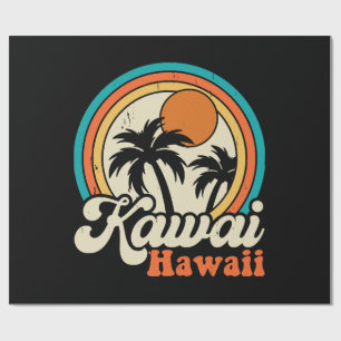 Surfing Kawaii Hawaii Wrapping Paper