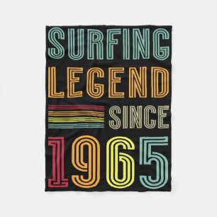 Surfing Legend 1965 60 Years Water Surf 60th Birth Fleece Blanket