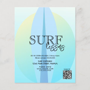 Surfing Lesson Adult Children Business Flyers