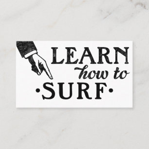Surfing Lessons Business Cards - Cool Vintage