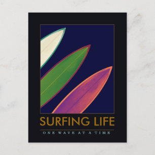 surfing life style postcard