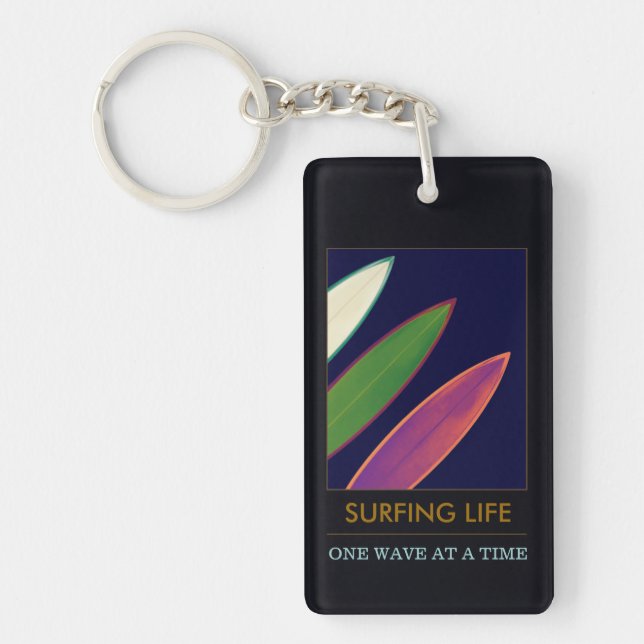 Surfing Life Stylish Surf Keychain (Front)