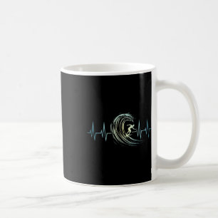 Surfing Lover Heartbeat Surfboards Surfboarder Sur Coffee Mug