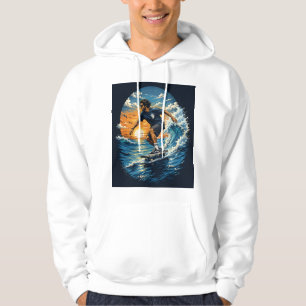 Surfing man on the waves hoodie