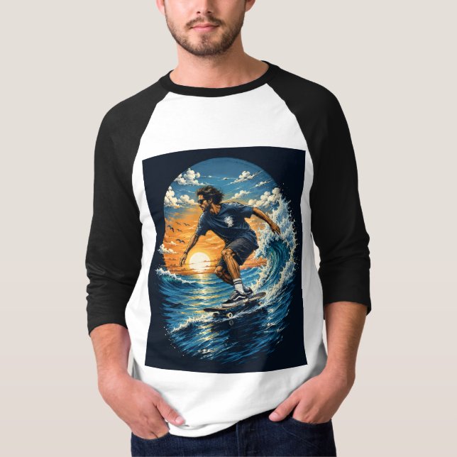 Surfing man on the waves  T-Shirt (Front)